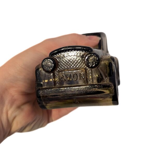 Vintage Avon Car Cologne Bottle Brown Glass Sterling Six Empty Decanter 7" - Picture 6 of 6